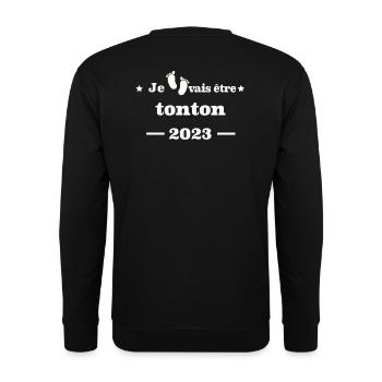 Je vais être tonton2023 - Sweat-shirt Unisexe - noir - Dos - Michal (187cm)