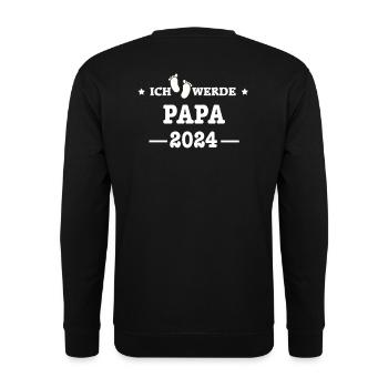 Papa 2024 loading -Für werdende Papas - Unisex Pullover - Schwarz - Hinten - Alina (178cm)