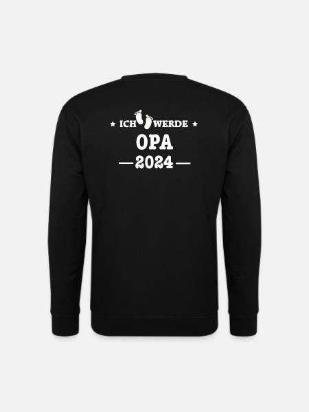 Ich werde Opa 2024 - Babyfüsse mit Loading Screen - Unisex Pullover - Schwarz