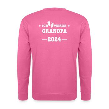 Ich werde Opa 2024 - Babyfüsse mit Loading Screen - Unisex Pullover - Pink - Hinten