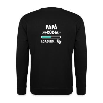 Papa 2024 loading -Für werdende Papas - Unisex Pullover - Schwarz - Hinten - Alina (178cm)