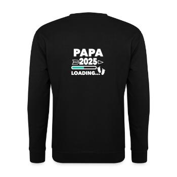 Papa 2025 loading -Für werdende Papas - Unisex Pullover - Schwarz - Hinten - Alina (178cm)
