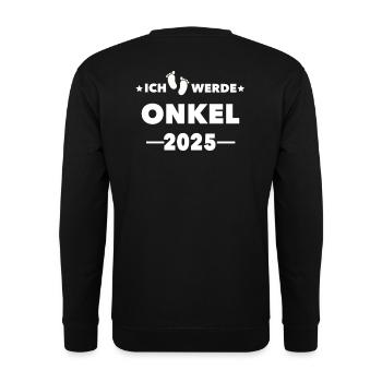 Ich werde Onkel 2025 - Unisex Pullover - Schwarz - Hinten - Alina (178cm)