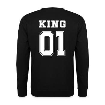 Familie, Family King Queen Prince Prince Princess - Unisex Pullover - Schwarz - Hinten - Alina (178cm)