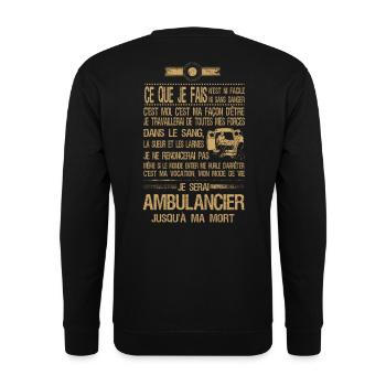 Tee Shirt Ambulancier - Sweat-shirt Unisexe - noir - Dos - Alina (178cm)
