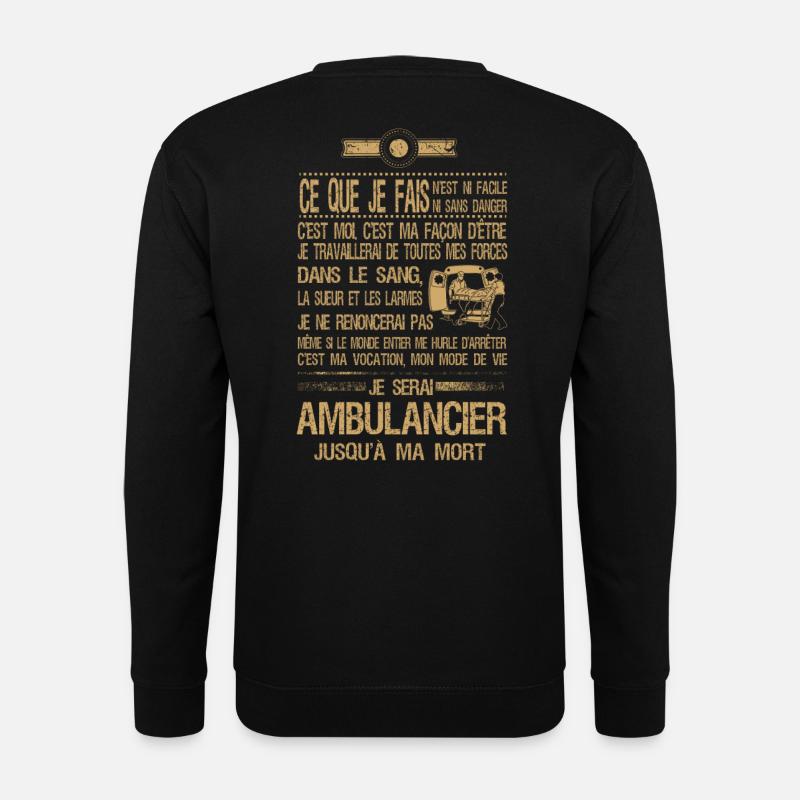 T Shirt Krankenwagen - Unisex Pullover - Schwarz