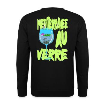 Mediterranean by Glass - Surealism petiteToulon - Unisex Sweatshirt - black - Back - Alina (178cm)