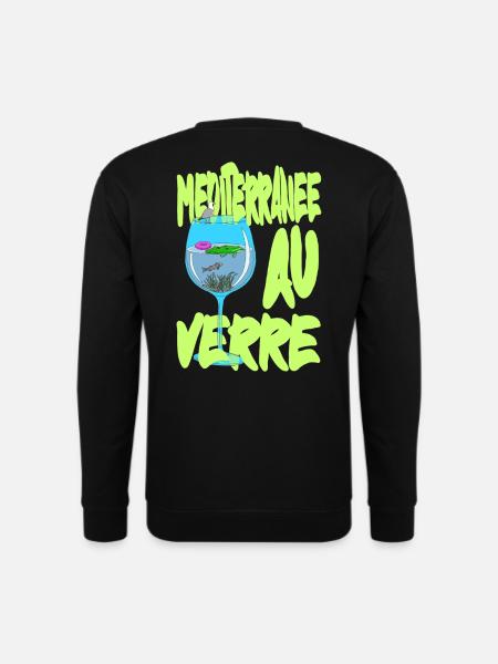 Mediterran aus Glas - Surealism petiteToulon - Unisex Pullover - Schwarz