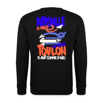 Patrouille de France Toulon 15 aout - Sweat-shirt Unisexe - noir - Dos - Alina (178cm)