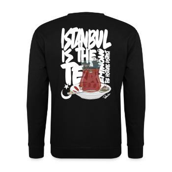 Türkische TeetasseAnimierte Vintage-Szene - Unisex Pullover - Schwarz - Hinten - Alina (178cm)