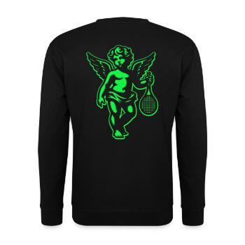 Chemise de tennis Angel Cherub Rétro Renaissance vert néon - Sweat-shirt Unisexe - noir - Dos - Alina (178cm)