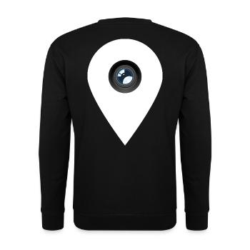 Creative Camera Lens Location Pin Back Print - Unisex Sweatshirt - black - Back - Alina (178cm)