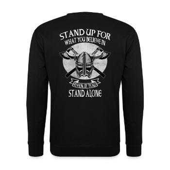 Wikinger Skull Totenkopf Axt Walhalla - Unisex Pullover - Schwarz - Hinten - Alina (178cm)