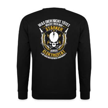 Elektroniker/Elektriker/Elektrizität/Elektronik - Unisex Pullover - Schwarz - Hinten - Michal (187cm)