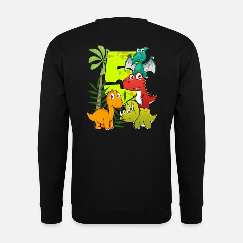 5 Jahre alt Geburtstag Junge Fünf 5. Dino T-Rex - Unisex Pullover - Schwarz