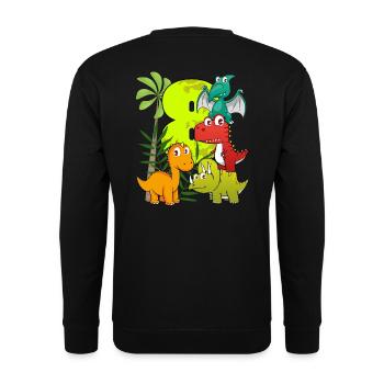 Garçon d'anniversaire de 8 ans huit 8. Dino T-Rex - Sweat-shirt Unisexe - noir - Dos - Alina (178cm)
