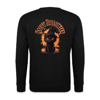 Happy Halloween Cat - Unisex Pullover - Schwarz - Hinten - Michal (187cm)