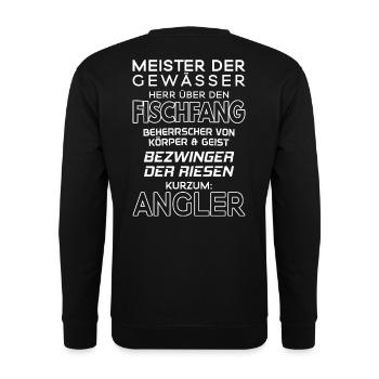 Angler/Angeln/Fischer/Fischen/Fischerei/Fisch - Unisex Pullover - Schwarz - Hinten - Alina (178cm)