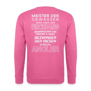 Angler/Angeln/Fischer/Fischen/Fischerei/Fisch - Unisex Pullover - Pink - Hinten