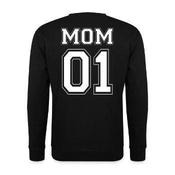 MOM 01 - White Edition - Unisex Pullover - Schwarz - Hinten - Alina (178cm)