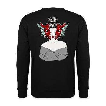 Geisha des démons japonais - Sweat-shirt Unisexe - noir - Dos - Alina (178cm)