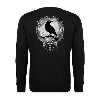 Raven Norse mythology Gothic - Unisex Sweatshirt - black - Back - Michal (187cm)