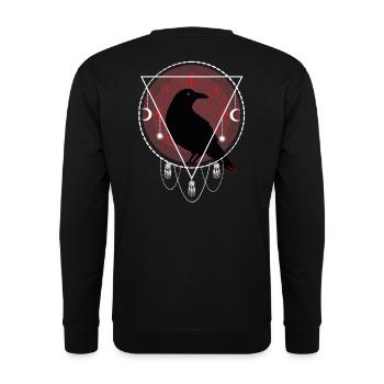 Rabe Nordische Mythologie Kelten - Unisex Pullover - Schwarz - Hinten - Alina (178cm)