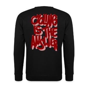 Cycling is the answer burgundy - Unisex Sweatshirt - black - Back - Alina (178cm)