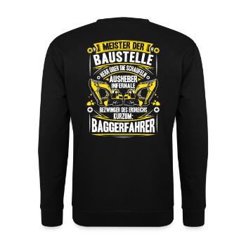 Baggerfahrer Baggerführer Baugeräteführer Bagger - Unisex Pullover - Schwarz - Hinten - Alina (178cm)