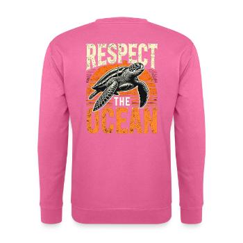 respect the ocean T-shirt, meeres T-shirt, Naturli - Unisex Pullover - Pink - Hinten