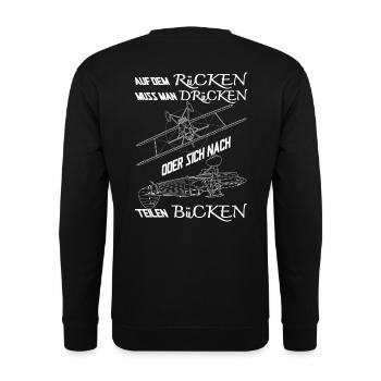 Modellbau Kunstflug Modellflugzeug RC Flugzeug 3D - Unisex Pullover - Schwarz - Hinten - Alina (178cm)