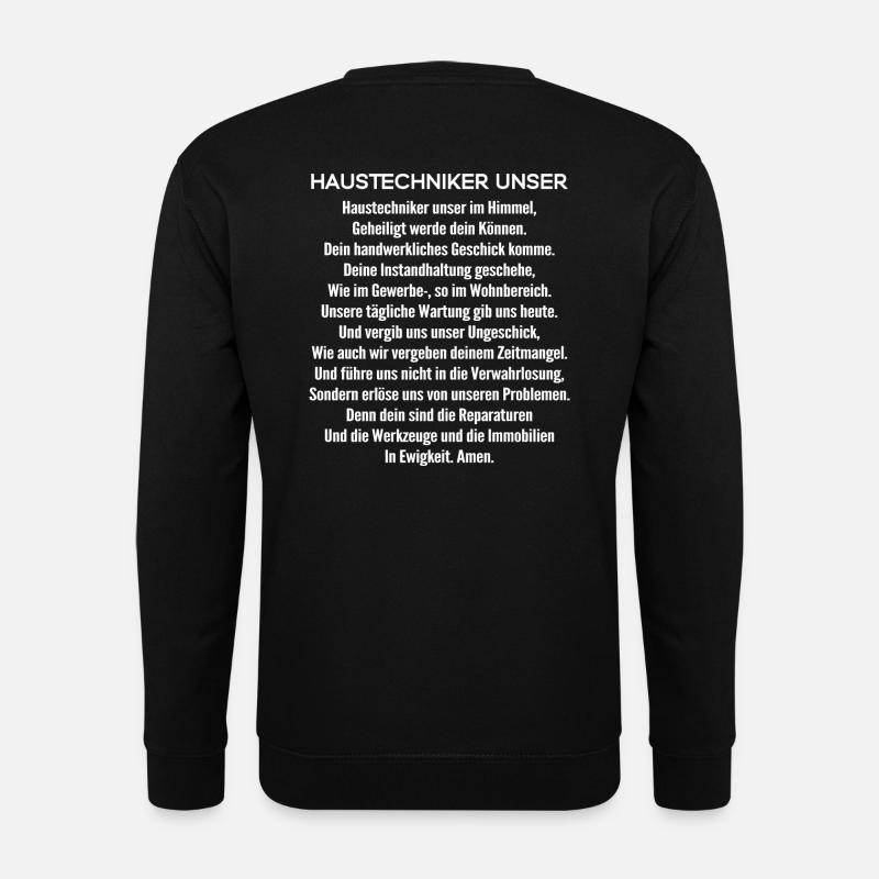 Haustechniker/Haustechnik/Haustechnikerin/Gebet - Unisex Pullover - Schwarz