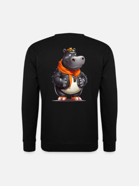 HIP HOP "HIPPO" - Unisex Pullover - Schwarz