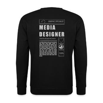 Media Designer / Media Designer white - Unisex Sweatshirt - black - Back - Alina (178cm)