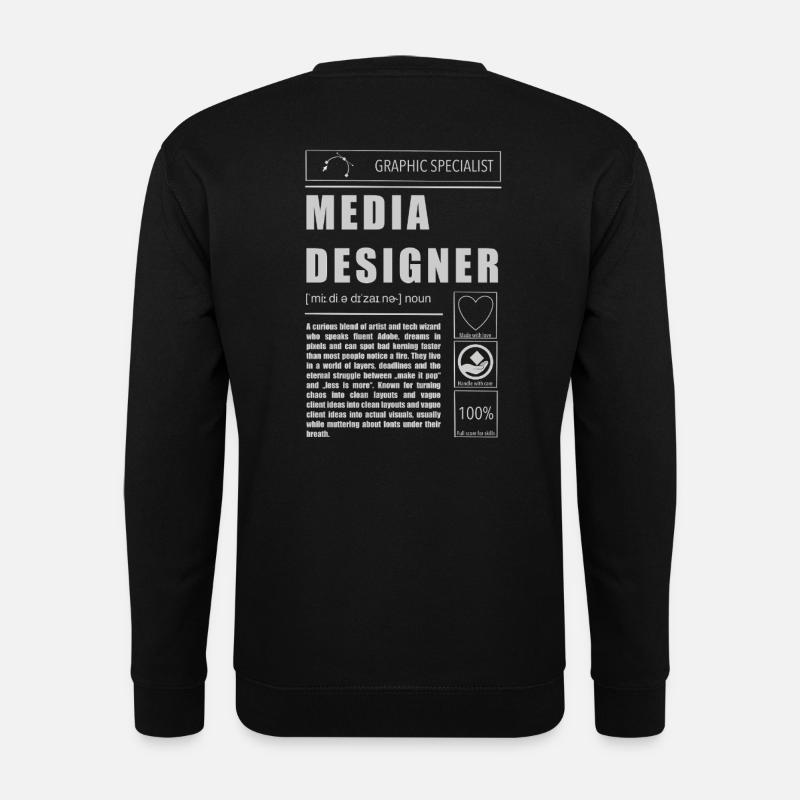 Media Designer / Mediendesigner weiß - Unisex Pullover - Schwarz