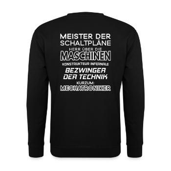 Mechatroniker / Mechatronikerin / Mechatronik - Unisex Pullover - Schwarz - Hinten - Alina (178cm)