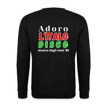 T-shirt Adoro Italo Disco musica des années 80 - Sweat-shirt Unisexe - noir - Dos - Alina (178cm)