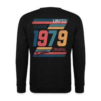 Millésime 1979 Édition Limitée Cadeau Vintage - Sweat-shirt Unisexe - noir - Dos - Alina (178cm)