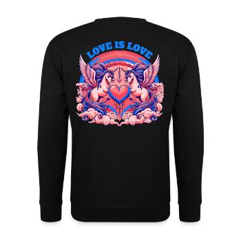 L’amour est l’amour Bleu - Sweat-shirt Unisexe - noir - Dos - Alina (178cm)