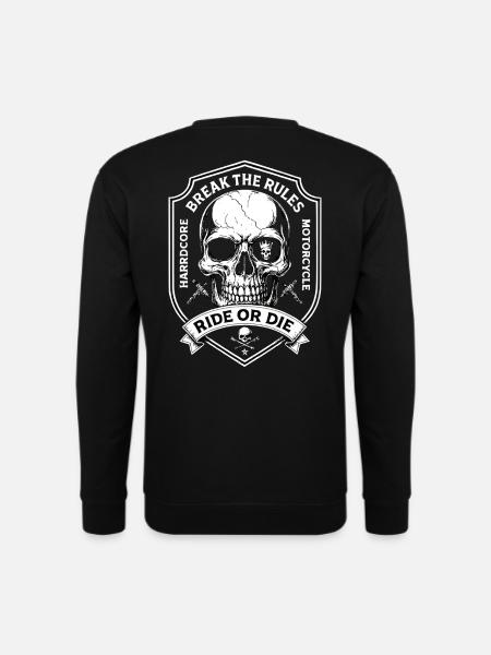 Motorradfahrer Biker Chopper Break The Rules  - Unisex Pullover - Schwarz