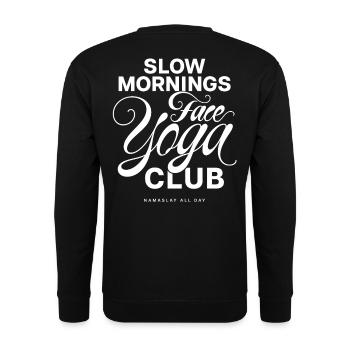 Slow Mornings Face Yoga Club - Unisex Sweatshirt - black - Back - Alina (178cm)
