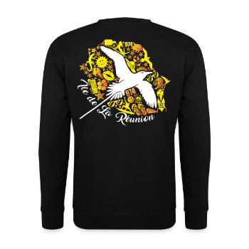 Île de la reunion paille en queue icones - Sweat-shirt Unisexe - noir - Dos - Alina (178cm)