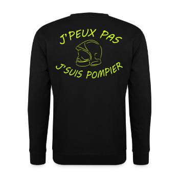 j peux pas j suis pompier - Sweat-shirt Unisexe - noir - Dos - Alina (178cm)