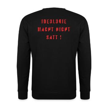 Ideologie Macht Nicht Satt - Unisex Pullover - Schwarz - Hinten - Alina (178cm)