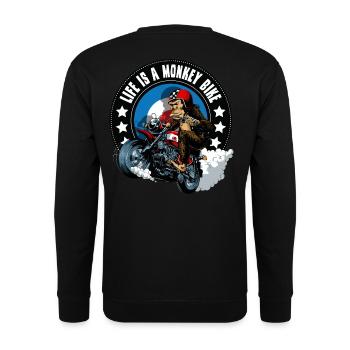 Monkey bike - Unisex Sweatshirt - black - Back - Alina (178cm)