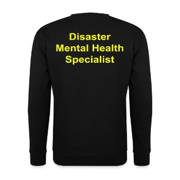 Disaster Mental Health Specialist - Unisex Pullover - Schwarz - Hinten - Alina (178cm)