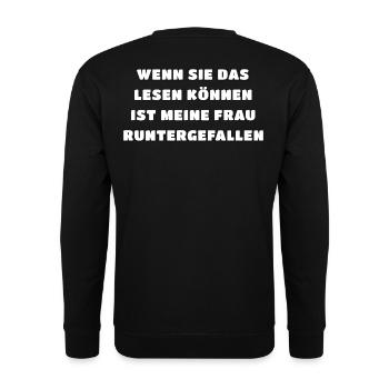 Lustiger Motorrad Spruch Biker Motorradfahrer - Unisex Pullover - Schwarz - Hinten - Alina (178cm)