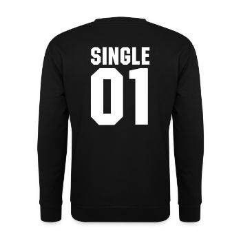 Single 01 - Unisex Pullover - Schwarz - Hinten - Alina (178cm)