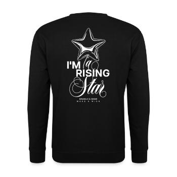 Humor Shirt with Star Balloon - Unisex Sweatshirt - black - Back - Alina (178cm)