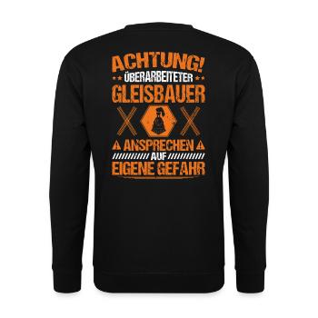 Gleisbauer Schienenarbeiter Gleisbau Geschenk - Unisex Pullover - Schwarz - Hinten - Alina (178cm)